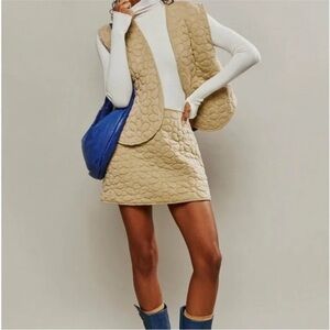 NWT Free People tan quilted set